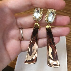 Alexis Bittar Crystal Scoop Rose Gold Earrings